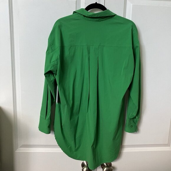 Mela Purdie Shirt Womens S Relaxed Pocket Button Up Green Contemporary Blouse - Picture 8 of 8